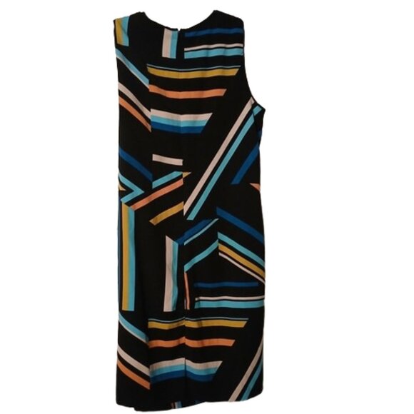 Nine West Black Multicolor Abstract Sleeveless sheath Dress Size 10 - Picture 5 of 6